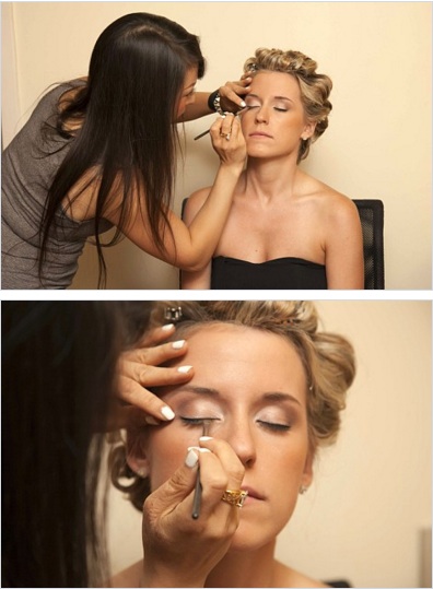 Harmony's bridal makeup application